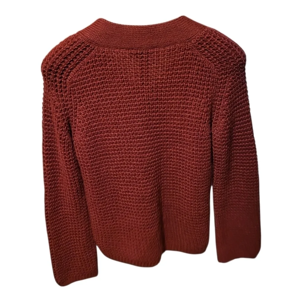 Pendleton Emery Burgundy Maroon V-Neck Chunky Pullover Sweater Size XS